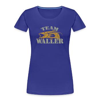 Team Waller - Wels fischen - Frauen Premium Bio T-Shirt - Königsblau - Vorne - Mia (176cm)