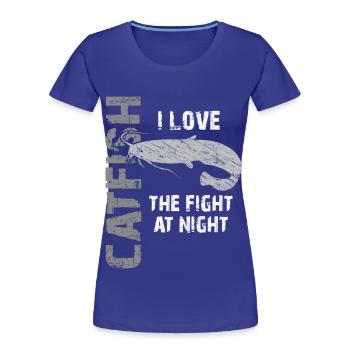 Wels angeln Sportfischer starke Fische angeln - Frauen Premium Bio T-Shirt - Königsblau - Vorne - Mia (176cm)