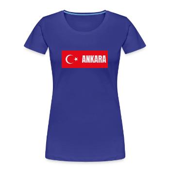 Ankara City in türkischer Flagge - Frauen Premium Bio T-Shirt - Königsblau - Vorne - Mia (176cm)
