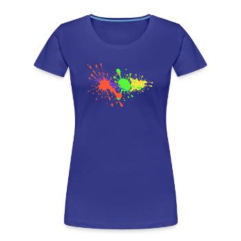 Éclaboussures d’artistes de la conception de couleurs - T-shirt bio Premium Femme - bleu roi - Devant - Mia (176cm)