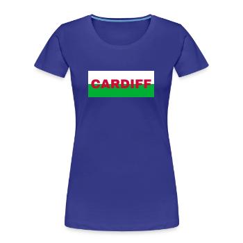 Cardiff City in Wales Flagge Vereinigtes Königreich - Frauen Premium Bio T-Shirt - Königsblau - Vorne - Mia (176cm)