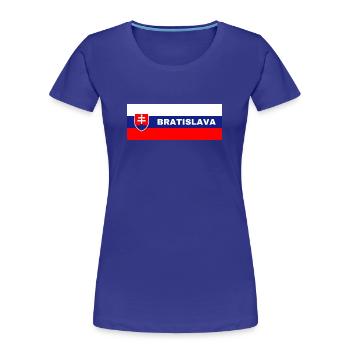Stadt Bratislava in slowakischer Flagge - Frauen Premium Bio T-Shirt - Königsblau - Vorne - Mia (176cm)