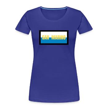Couleurs du drapeau de Saint-Marin - T-shirt bio Premium Femme - bleu roi - Devant - Mia (176cm)