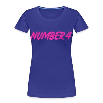 Number 4 - four - fourth - fourth - 4 - number 4 - Women's Premium Organic T-Shirt - royal blue - Front - Mia (176cm)