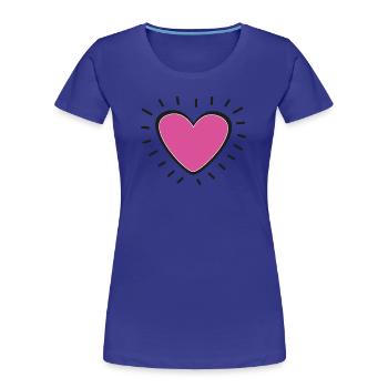 Pink Heart Burst Logo - Frauen Premium Bio T-Shirt - Königsblau - Vorne - Mia (176cm)