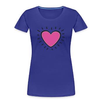 Pink Heart Burst Logo - Frauen Premium Bio T-Shirt - Königsblau - Vorne - Mia (176cm)