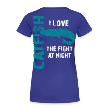 Wels angeln Sportfischer starke Fische angeln - Frauen Premium Bio T-Shirt - Königsblau - Hinten - Mia (176cm)