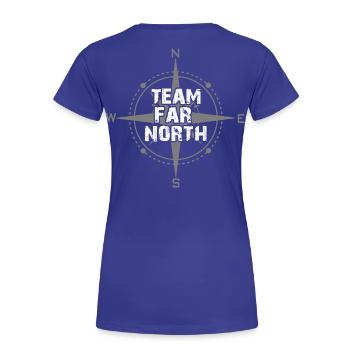 Team Far North | Nordland | Norden - Frauen Premium Bio T-Shirt - Königsblau - Hinten - Mia (176cm)