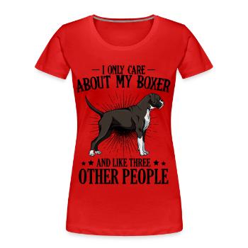 boxer - Women's Premium Organic T-Shirt - red - Front - Mia (176cm)