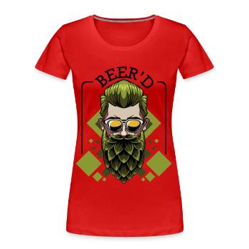 Beer‘d Bier Brauen Bart Wortspiel Brauer Geschenk - Frauen Premium Bio T-Shirt - Rot - Vorne - Mia (176cm)