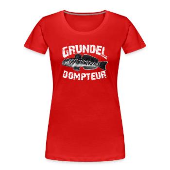Grundeln fischen angeln - Frauen Premium Bio T-Shirt - Rot - Vorne - Mia (176cm)