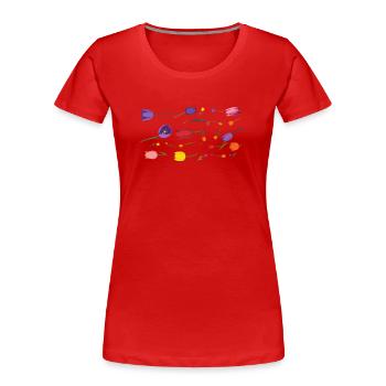 Blumen Frühling Tulpen - Frauen Premium Bio T-Shirt - Rot - Vorne - Mia (176cm)