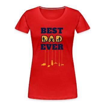best dad ever - Frauen Premium Bio T-Shirt - Rot - Vorne - Mia (176cm)