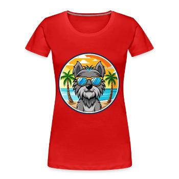 Bouvier Des Ardennes Hunderasse Cartoon Sonnenbrille - Frauen Premium Bio T-Shirt - Rot - Vorne - Mia (176cm)