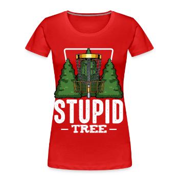 Frisbee - Women's Premium Organic T-Shirt - red - Front - Mia (176cm)