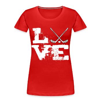 Eishockey - Frauen Premium Bio T-Shirt - Rot - Vorne - Mia (176cm)
