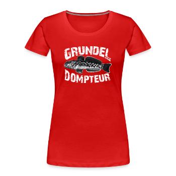 Ich fische Grundeln - Frauen Premium Bio T-Shirt - Rot - Vorne - Mia (176cm)