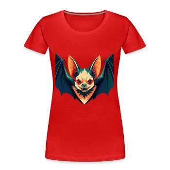 Fledermaus Cartoon Figur Buntes Haustier Tier - Frauen Premium Bio T-Shirt - Rot - Vorne - Mia (176cm)