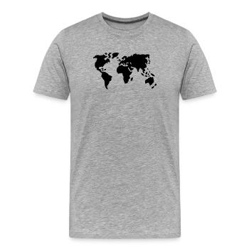 Welt - Männer Premium Bio T-Shirt - Grau meliert - Vorne - Damien (186cm)