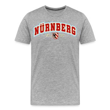NÜRNBERG - Männer Premium Bio T-Shirt - Grau meliert - Vorne - Damien (186cm)
