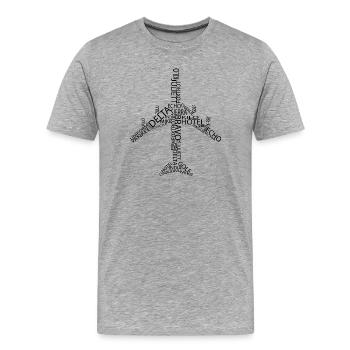 Flugzeug B747 - Männer Premium Bio T-Shirt - Grau meliert - Vorne - Damien (186cm)