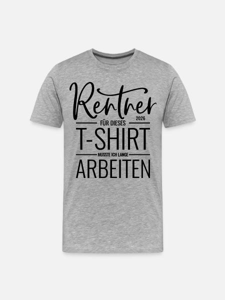 Rentner 2026 - Männer Premium Bio T-Shirt - Grau meliert