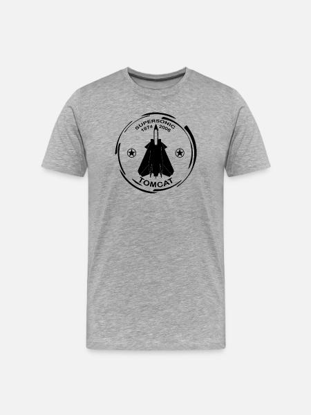 Plane F14 Tomcat - Men's Premium Organic T-Shirt - heather grey