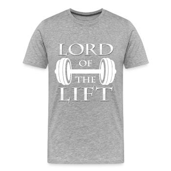 Hantel - Männer Premium Bio T-Shirt - Grau meliert - Vorne - Damien (186cm)