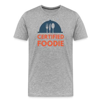 Food Lover Food Foodie certifié - T-shirt bio Premium Homme - gris chiné - Devant - Damien (186cm)