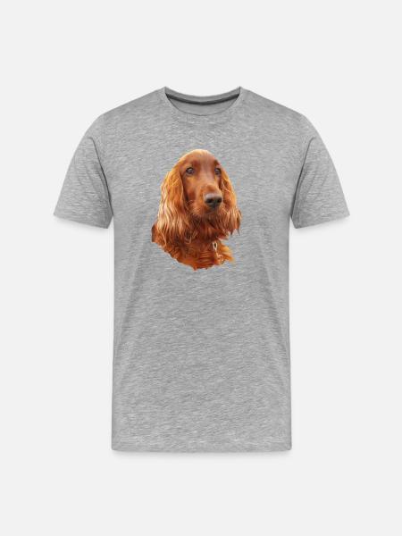 Irish Setter Red - Männer Premium Bio T-Shirt - Grau meliert