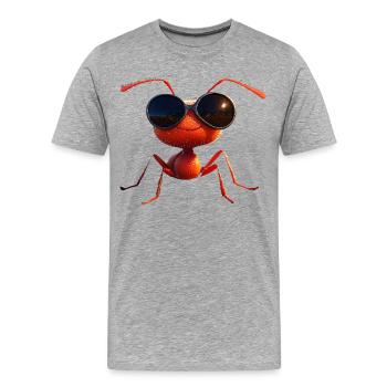 Ant Forest Ant Fire Ant Insect Cute Ants - Men's Premium Organic T-Shirt - heather grey - Front - Damien (186cm)