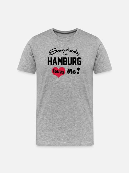 hamburg - Männer Premium Bio T-Shirt - Grau meliert