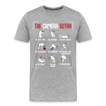 photographer - Men's Premium Organic T-Shirt - heather grey - Front - Damien (186cm)