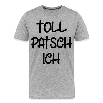 Tollpatsch Ich tollpatschig lustig tollpatschich - Männer Premium Bio T-Shirt - Grau meliert - Vorne - Damien (186cm)