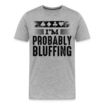 Poker - T-shirt bio Premium Homme - gris chiné - Devant - Damien (186cm)