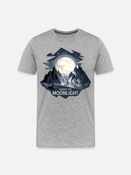 Under The Moonlight - Men's Premium Organic T-Shirt - heather grey
