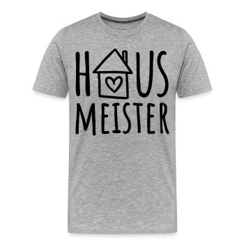 Hausmeister - Männer Premium Bio T-Shirt - Grau meliert - Vorne - Damien (186cm)