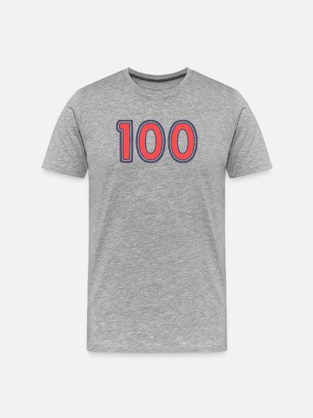 100. 100 YEARS. 100th ANNIVERSARY - Men's Premium Organic T-Shirt - heather grey