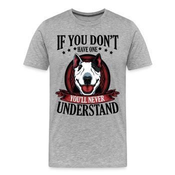 Bull Terrier - Männer Premium Bio T-Shirt - Grau meliert - Vorne - Damien (186cm)