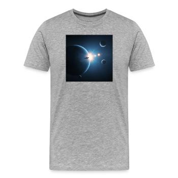 Mystische Mondphasen - Männer Premium Bio T-Shirt - Grau meliert - Vorne - Damien (186cm)