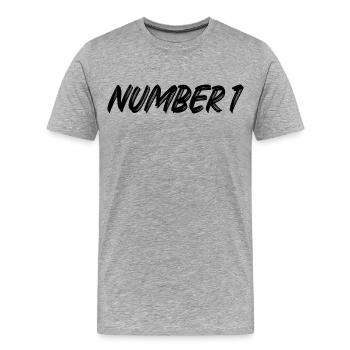 Number 1 - eins - erster - erste - 1 - Nummer 1 - Männer Premium Bio T-Shirt - Grau meliert - Vorne - Damien (186cm)