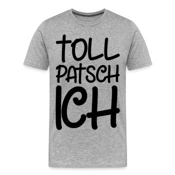 Tollpatsch Ich tollpatschig lustig tollpatschich - Männer Premium Bio T-Shirt - Grau meliert - Vorne - Damien (186cm)