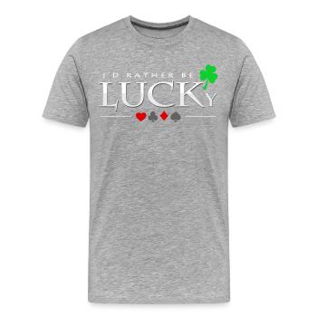 poker - Men's Premium Organic T-Shirt - heather grey - Front - Damien (186cm)