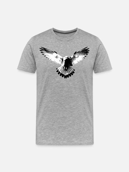 Falcon black and white - Men's Premium Organic T-Shirt - heather grey