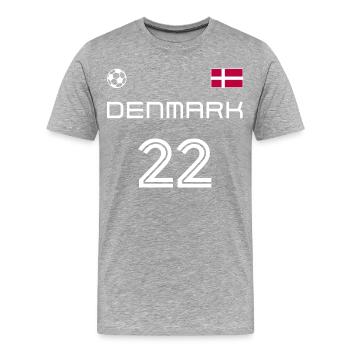 Danmark 2022 Dänemark Trikot Fussball Fan - Männer Premium Bio T-Shirt - Grau meliert - Vorne - Damien (186cm)