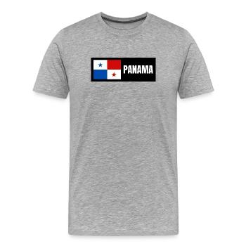 Panama Flagge - Männer Premium Bio T-Shirt - Grau meliert - Vorne - Damien (186cm)
