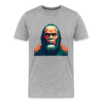 Big Foot Personnage De Dessin Animé Animal De Compagnie Coloré - T-shirt bio Premium Homme - gris chiné - Devant - Damien (186cm)