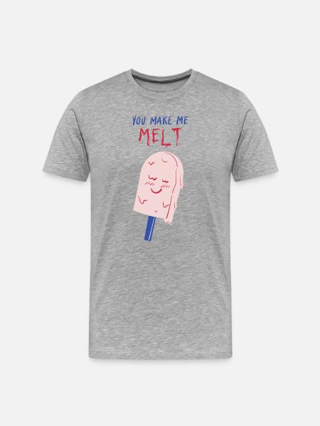 you make me melt icecream - Men's Premium Organic T-Shirt - heather grey