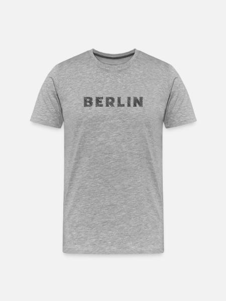 Berlin German Capital Hatching Letter - Men's Premium Organic T-Shirt - heather grey
