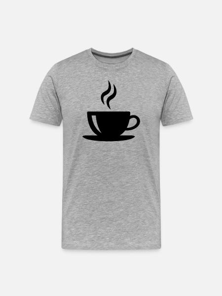 Kaffeetasse - Männer Premium Bio T-Shirt - Grau meliert